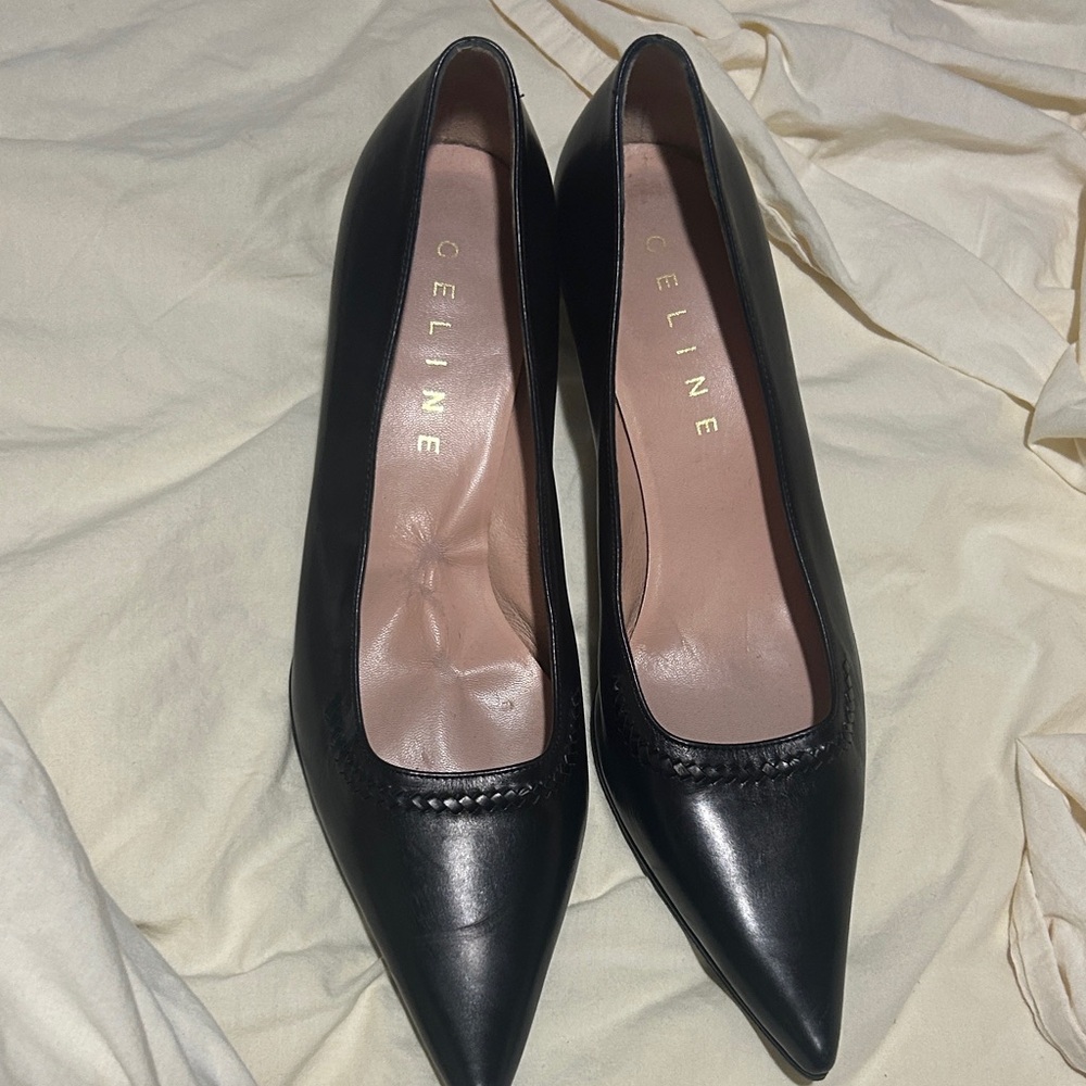 Authentic ⭐️Celine ⭐️ Black Leather Heels